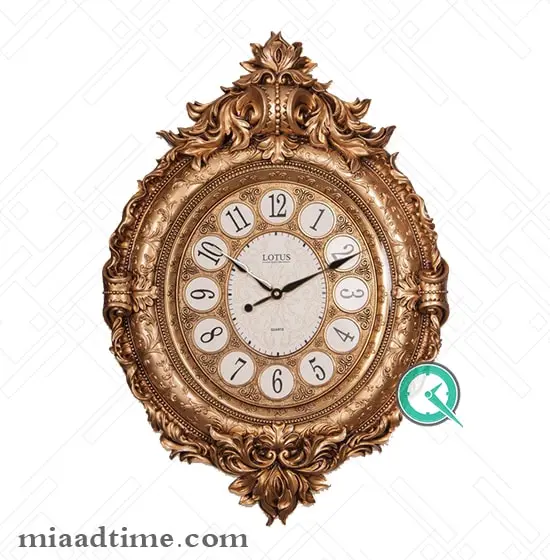ساعت دیواری لوتوس | پلی رزین طلایی | کد PH-701-G ساعت دیواری
