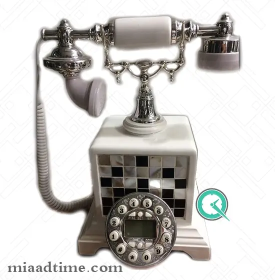 تلفن رومیزی کلاسیک با امکانات کامل رنگ سفید | کد 8922K تلفن کلاسیک سلطنتی