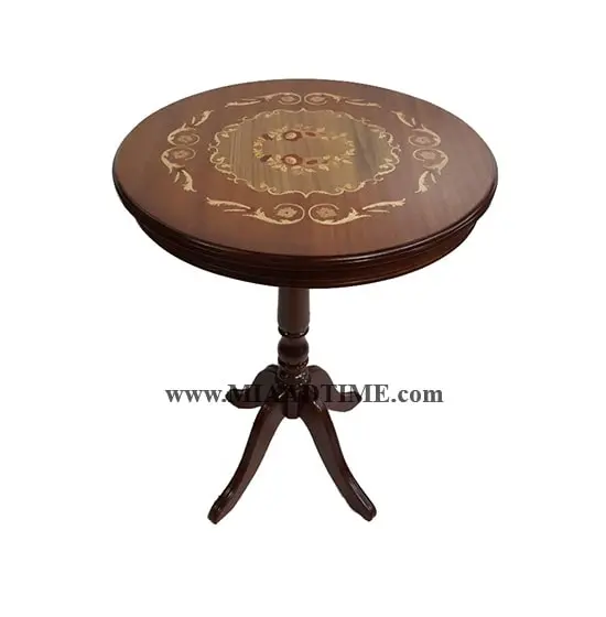 میز کنار سالنی گرد صفحه 80 معرق کد 91 خرید میز تلفن گرام
