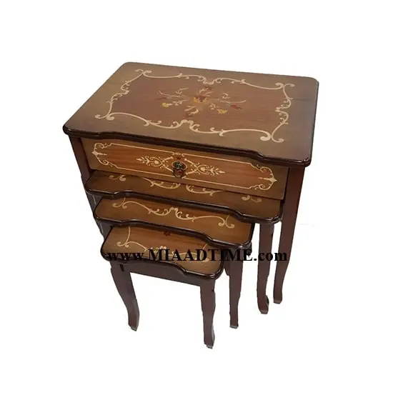 میز عسلی چهار تیکه کشودار معرق کد 60 میز