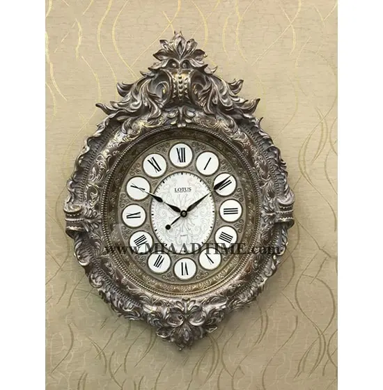 ساعت دیواری پلی رزین لوتوس رنگ پتینه مدل PH-701-VINTAGE ساعت دیواری