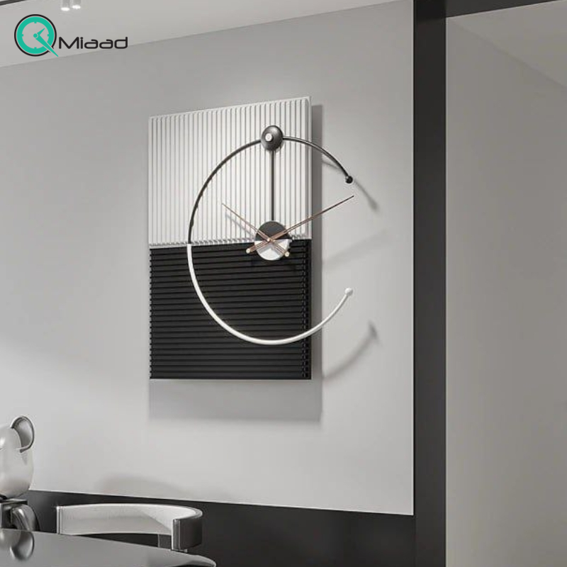 ساعت دیواری مدرن مربعی دو تکه با طراحی چشمگیر