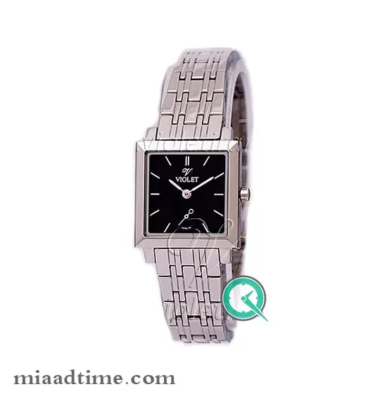 ساعت مچی ویولت، زنانه مربع زیرثانیه صفحه مشکی | کد 0188L ساعت