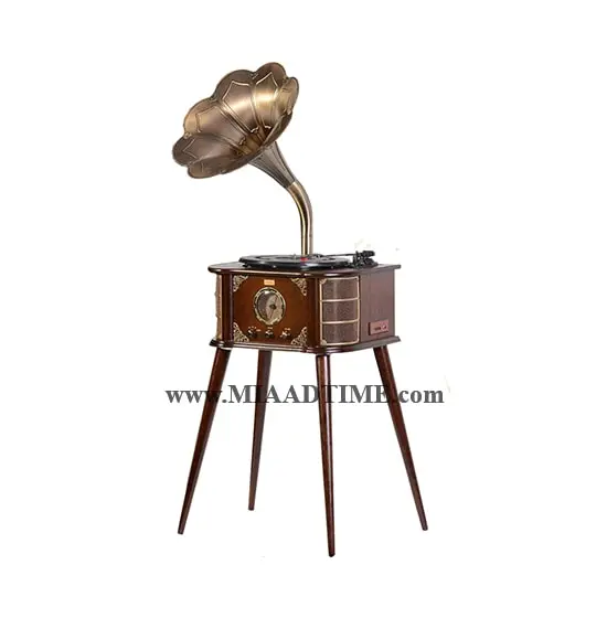 گرامافون پایه دار والتر مدل 1206F/Metal قهوه ای گرامافون