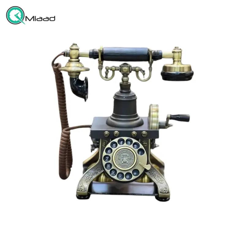 تلفن رومیزی کلاسیک | تلفن رومیزی با شماره گیر چرخشی کد 1892 خرید گوشی تلفن طرح قدیمی