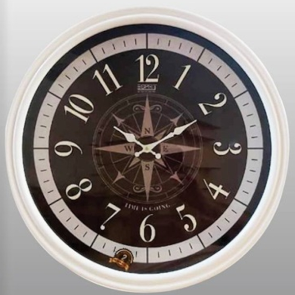 ساعت دیواری چوبی اسپریت مدل 2027، ساعت زیبا و کلاسیک با طراحی خلاقانه صفحه، سایز 57، دارای اعداد بزرگ و مینیمال لاتین