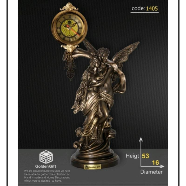 مجسمه ساعتی برند کد 1405، سایز 53x16 سانتی متر، دارای ساعتی کوچک برای نمایش و اطلاع از زمان	
