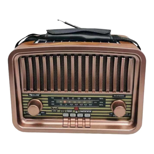 رادیو کلاسیک، اسپیکر بلوتوثی قابل حمل، رادیو طرح قدیمی فلش خور، رادیو با قابلیت پخش موزیک و صدا| رنگ قهوه‌ای مدل RX-BT929