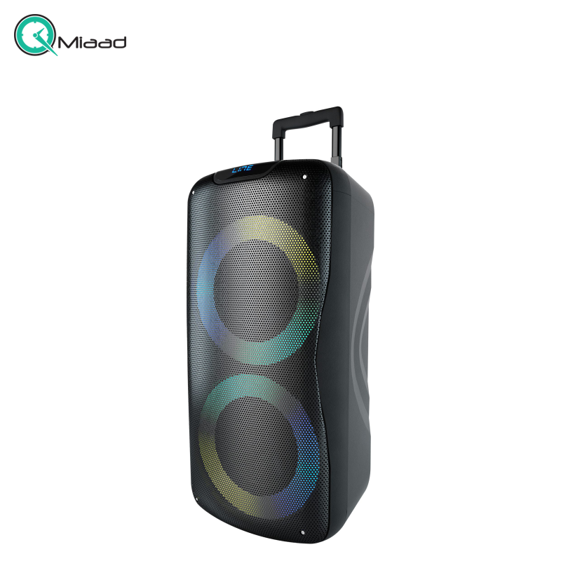 اسپیکر بلوتوث گرند، اسپیکر بلوتوثی دارای نور موزیکال، دارای پنل حرفه ای تنظیم صدا، دارای ریموت کنترل، قابلیت های AUX,USB,BT,FM و میکروفون وایرلس | مدل 8855  قیمت اسپیکر بلوتوثی