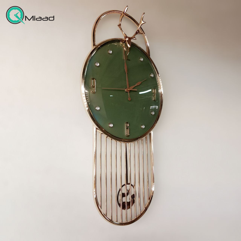 ساعت دیواری گوتن Guten مدل گوزن کد 9003 سبز| ساعت دیواری با طراحی مدرن و ظریف، صفحه ساعت با طراحی مینیمال