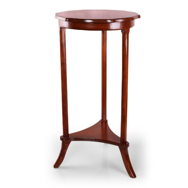 میز گرد آباژور مدل m 223، میز تلفن چوبی و پایه بلند زیبا، دارای کشویی برای نگه داری وسایل کوچک، سطح پایینی میز برای نگه داری وسیله دکوری