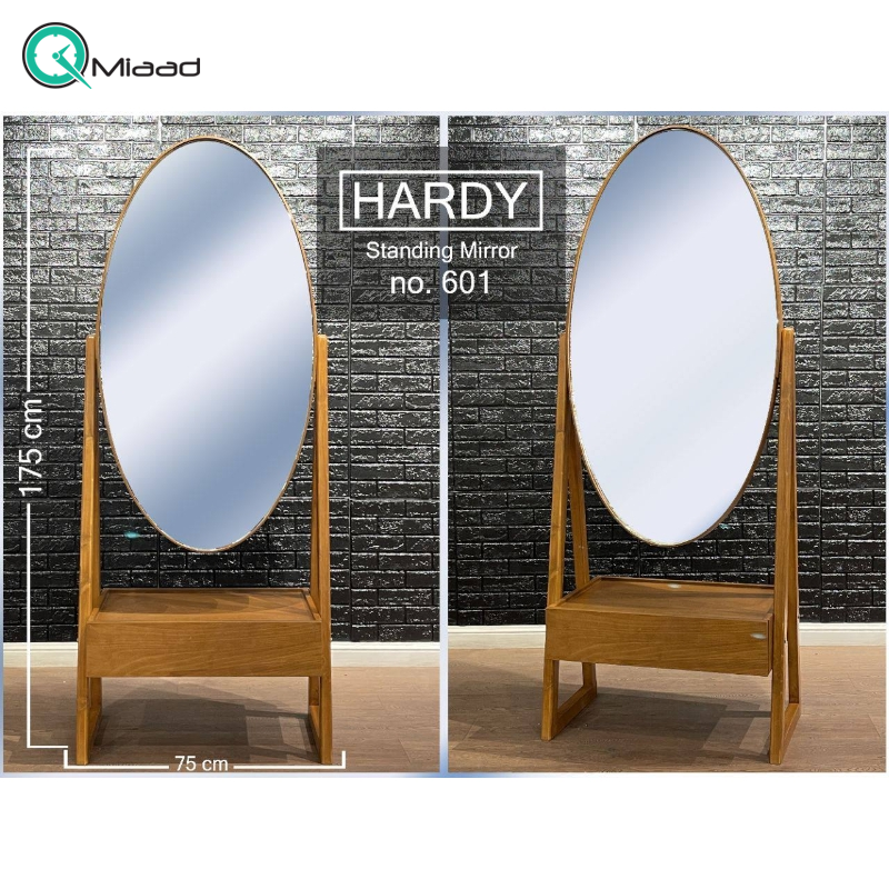 آینه ایستاده برند هاردی مدل 601، آینه بسیار زیبا و درجه یک با متریال تمام چوب بدنه، سایز 175x75 سانتی متر جهیزیه