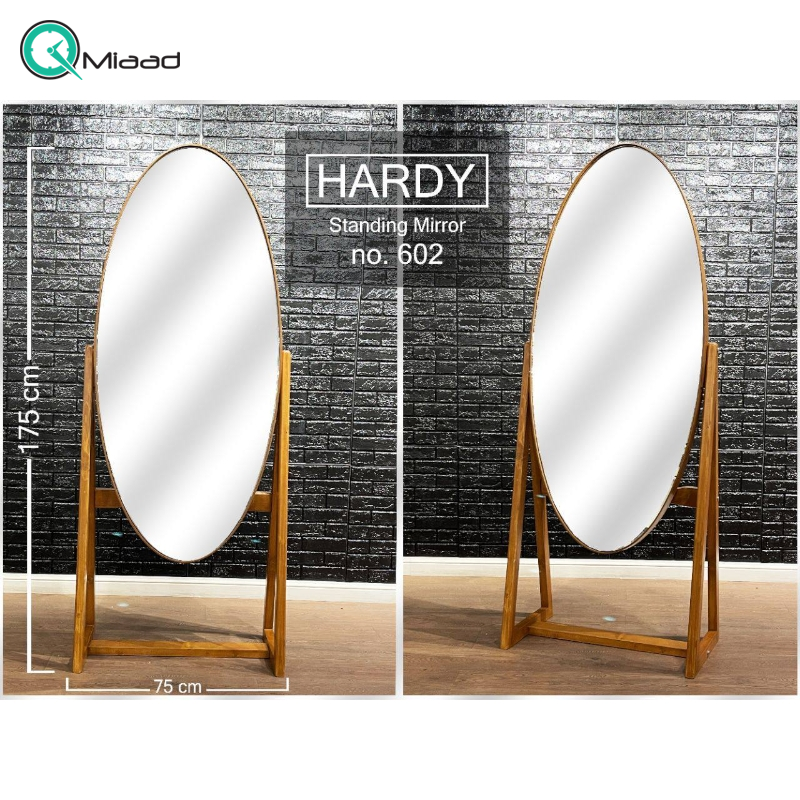 آینه ایستاده برند هاردی مدل 602، آینه بسیار زیبا و درجه یک با متریال تمام چوب بدنه، سایز 175x75 سانتی متر جهیزیه