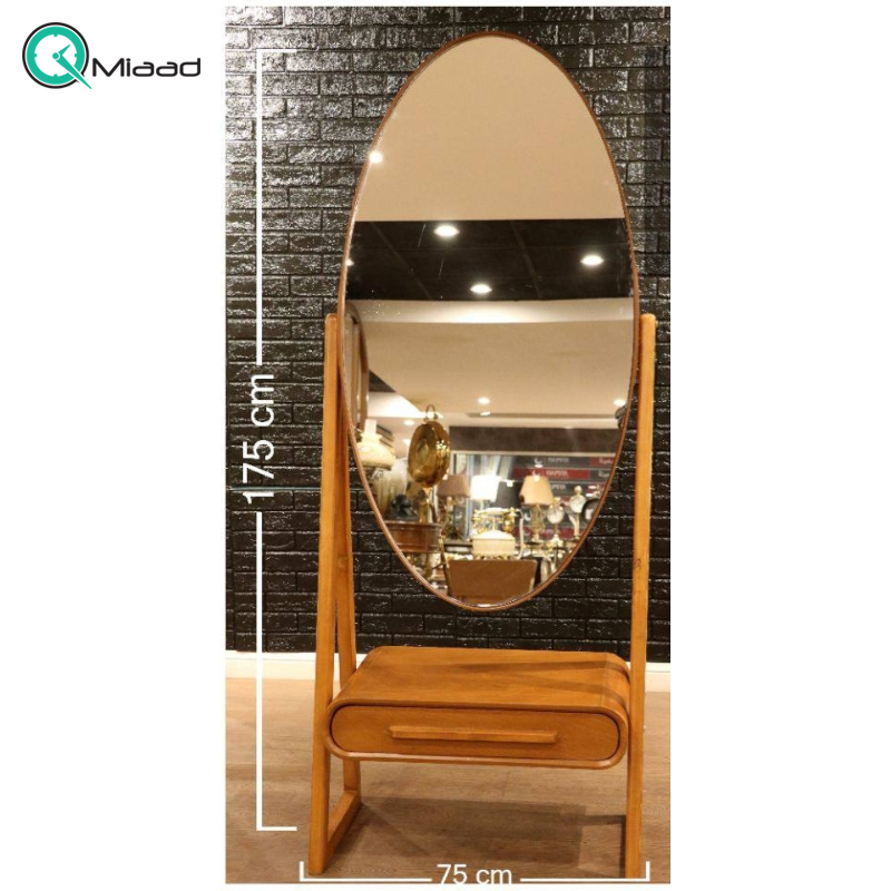 آینه ایستاده برند هاردی مدل 604، آینه بسیار زیبا و درجه یک با متریال تمام چوب بدنه، سایز 175x80 سانتی متر صنایع چوبی