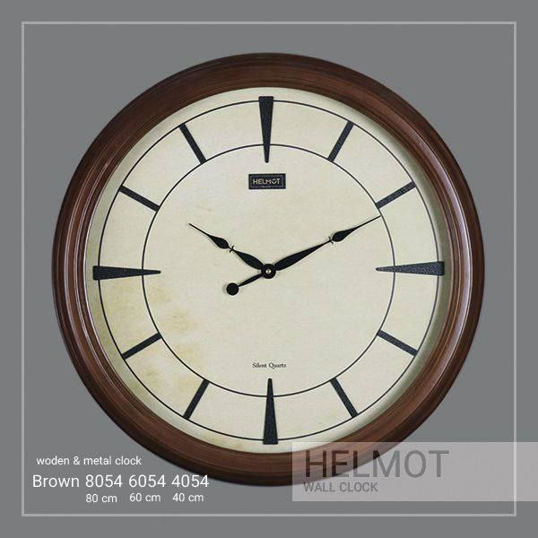  ساعت دیواری چوبی مدل هلموت کد 5054، ساعت دیواری مدرن با طراحی مینیمال در سه سایز، سایز 50، اعداد برجسته چوبی، موتور میتسو با 5 سال ضمانت هلموت