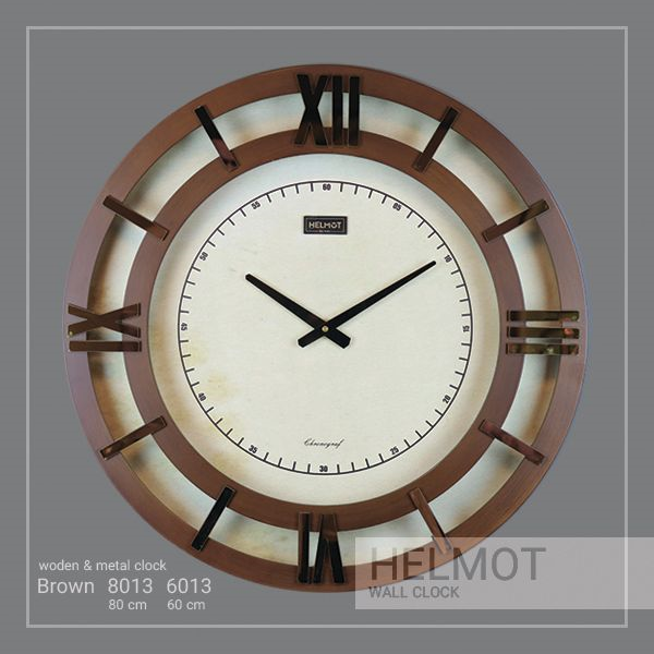  ساعت دیواری چوبی مدل هلموت، ساعت دیواری مدرن در دو سایز، ترکیب چوب و استیل، موتور ساخت تایوان، ساعت دیواری طرح ساده و در عین حال بی نظیر، سایز 80| کد 8013