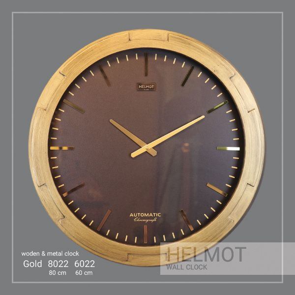  ساعت دیواری چوبی مدل هلموت، ساعت دیواری مدرن در دو سایز، ترکیب چوب و استیل بدنه، موتور ساخت تایوان، ساعت دیواری طرح ساده و در عین حال بی نظیر، سایز 80 | کد 8022