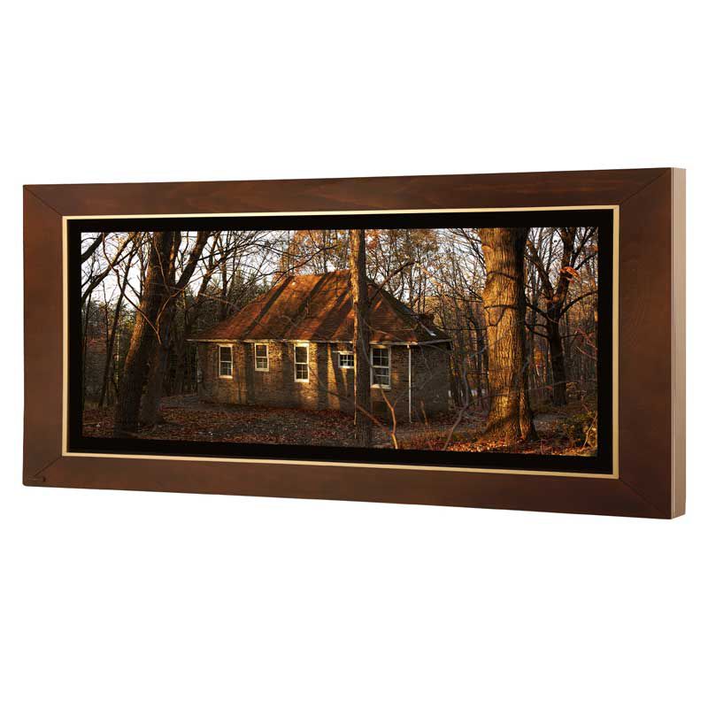 تابلو نقاشی چوبی لوتوس مدل کلبه ای جنگل کد FWB-119x54-A قیمت تابلو