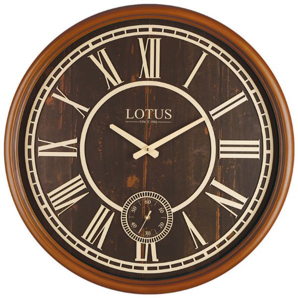 ساعت دیواری چوبی لوتوس مدل 484 گردویی