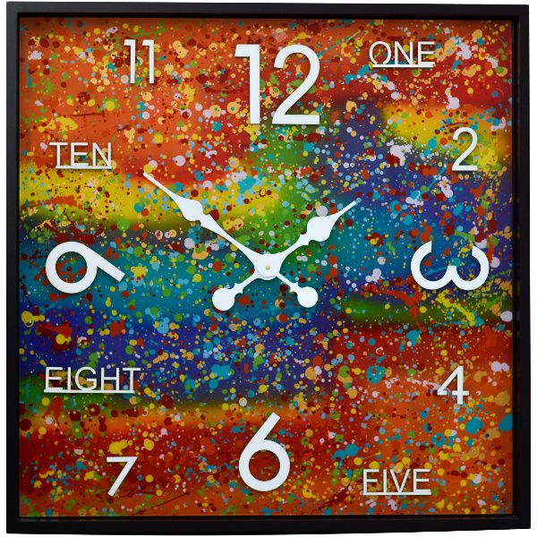 ساعت دیواری مربع شیشه رنگی مینوتی مدل 179/4