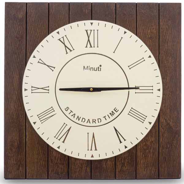  ساعت دیواری چوبی مربع مینوتی مدل SO64/1
