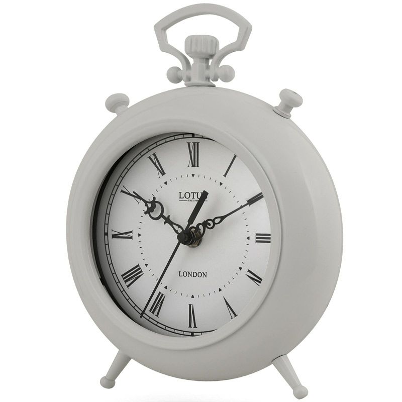ساعت فلزی رومیزی لوتوس کد BS-500 رنگ WHITE قیمت ساعت رومیزی