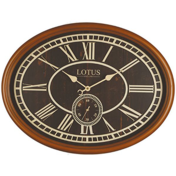 ساعت دیواری چوبی لوتوس مدل 483 گردویی