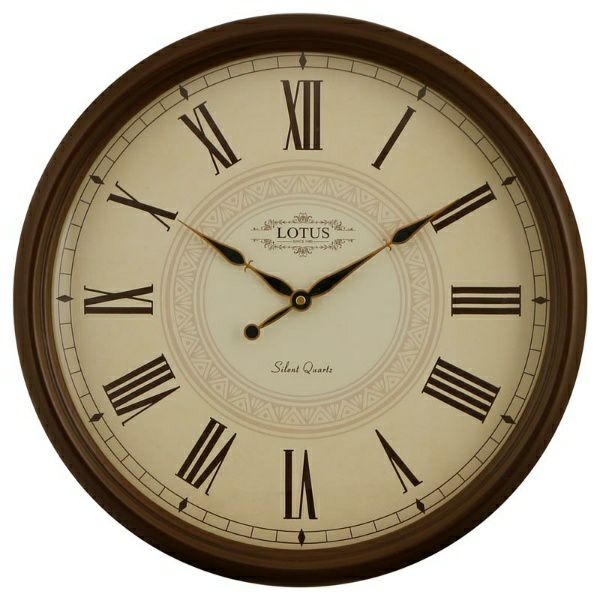 ساعت دیواری چوبی لوتوس، ساعت دیواری سایز 44 سبک قدیمی با اعداد رومی، ساعت دیواری با ترکیب رنگی جذاب، ساعت دیواری مناسب اتاق نشمین و اتاق کار | مدل 354