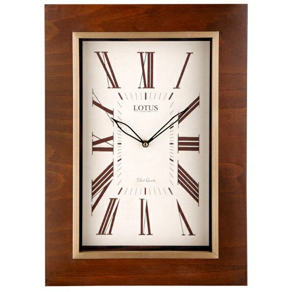 ساعت دیواری چوبی لوتوس، ساعت دیواری مستطیلی کلاسیک سایز کوچک |  مدل 9912 (38 cm  27 × cm)