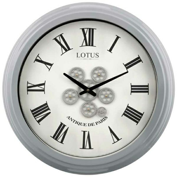 ساعت دیواری چرخ دنده ای لوتوس مدل 300308 طوسی