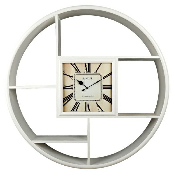 ساعت و ویترین کتابخانه ای لوتوس مدل 88 سفید