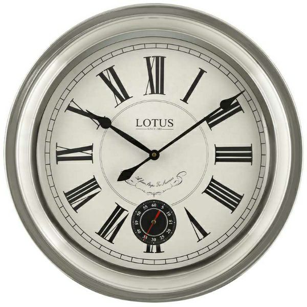 ساعت دیواری فلزی لوتوس مدل 17021 سیلور
