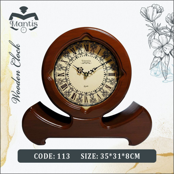 ساعت رومیزی چوبی مانتیس مدل 113