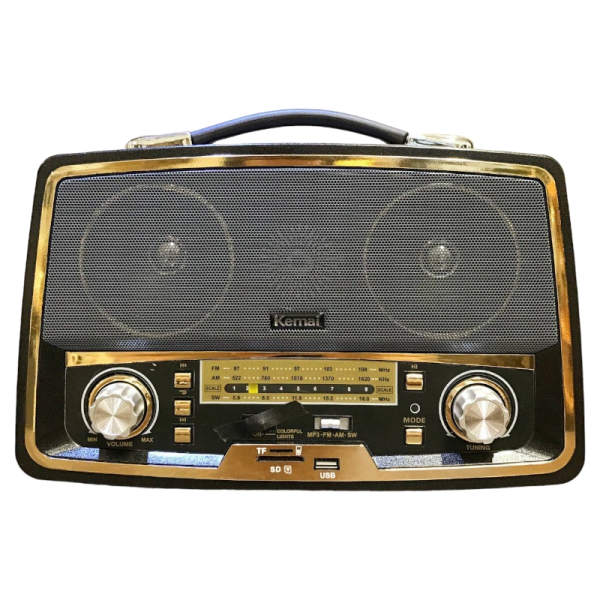 رادیو کلاسیک، رادیو نوستالژی قابلیت گیرندگی 3 موج رادیو FM,AM و SW3 ، پخش موسیقی و فایل‌های MP3، اتصال از طریق بلوتوث، اتصال فلش مموری USB، قابلیت اتصال AUX، رنگ تیره | مدل 1701