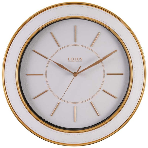 ساعت دیواری فلزی لوتوس مدل 2205 سفید طلایی
