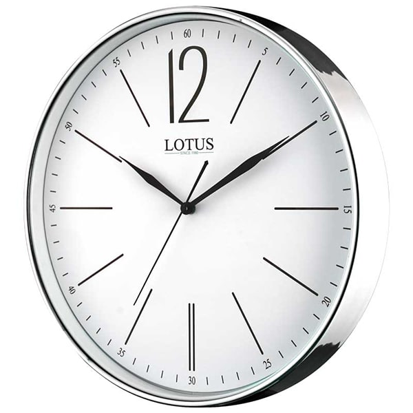 ساعت دیواری فلزی لوتوس مدل 7712 سیلور