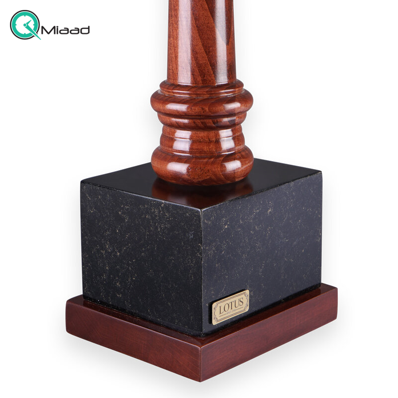 آباژور رومیزی لوتوس مدل 80808، چراغ خواب چوبی فلزی لاکچری و زیبا، رنگ ماتیلد قهوه ای قیت آباژور