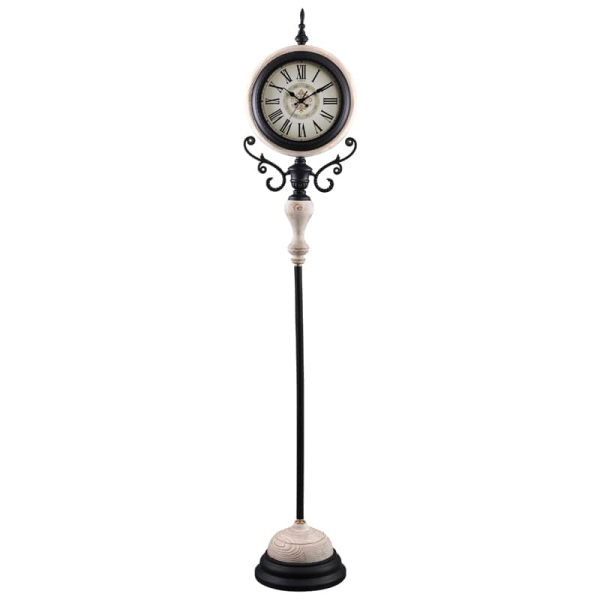 ساعت ایستاده مدرن لوتوس، بدنه از فلز آبکاری شده با رنگ ثابت، رنگ سفید، مدل FC-900