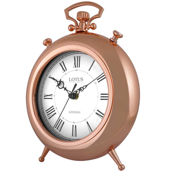 ساعت رومیزی لوتوس، ساعت رومیزی فلزی مدل سن لوییز برند لوتوس، با رنگ جدید آبکاری رزگلد، مدل BS500-SAN LUIS