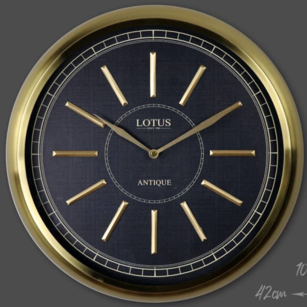 ساعت دیواری فلزی لوتوس مدل 20500 C آنتیک، ساعت دیواری فلزی دو موتوره قطر 42، ساعت دیواری خاص و زیبا با موتور آرامگرد مناسب اتاق خواب و سالن پذیرایی