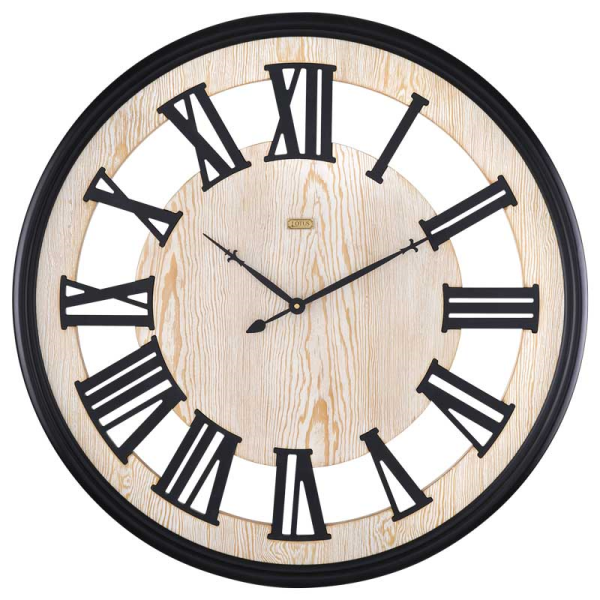 ساعت دیواری چوبی لوتوس مدل 19029، ساعت دیواری روستیک ماکسیم لوتوس با متریال چوبی و اعداد رومی و طراحی زیبا و کلاسیک