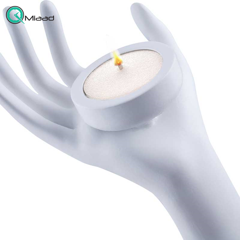 جا شمعی مدل MELLISSA کد PH-70014، جا شمعی بسیار زیبا و متفاوت، طراحی شده از متریال پلی رزین، رنگ سفید دکوراسیون