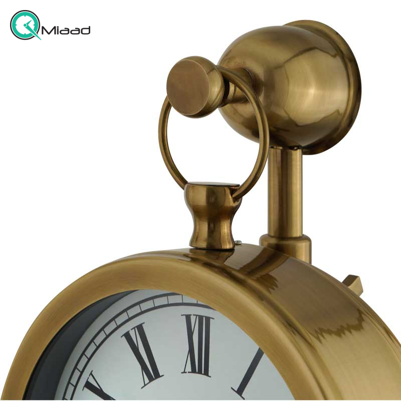 ساعت رومیزی فلزی لوتوس، ساعت رومیزی فلزی مدل WINOLA، آبکاری باکیفیت بدنه با رنگ آنتیک، مدل TC-809 ساعت رومیزی چوبی
