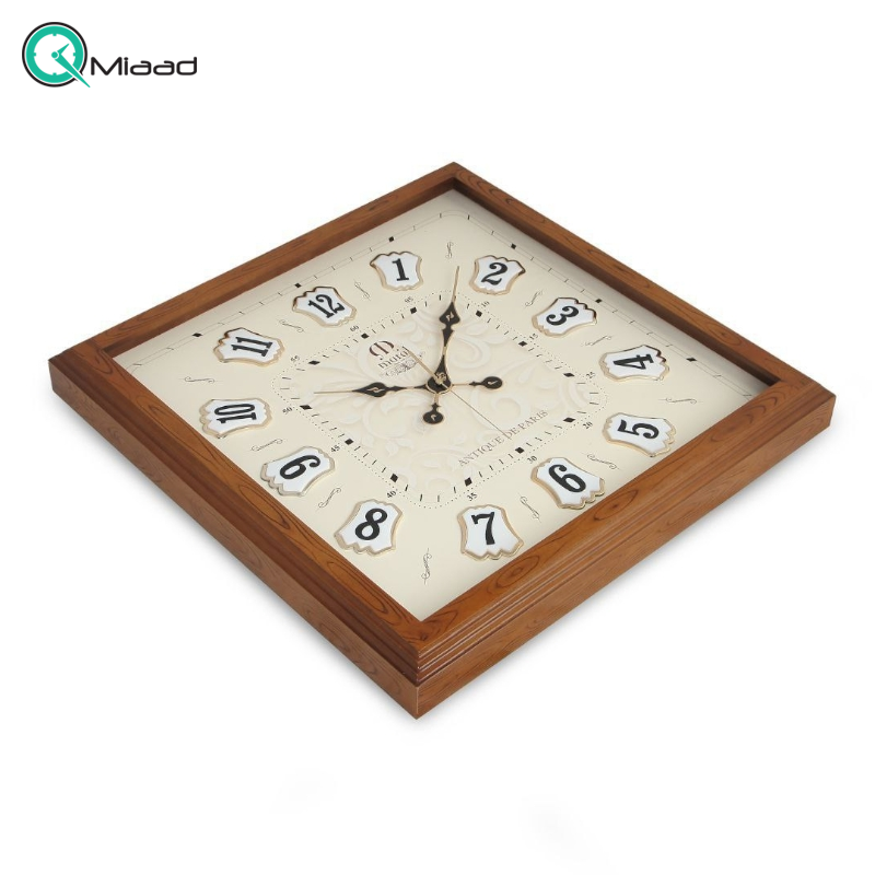 ساعت دیواری چوبی مارال مدل 605، ساعتی با طراحی کلاسیک و چهارگوش، متریال چوب سنگین، موتور میتسو آرام گرد، سایز 60 سانت، رنگ قهوه ای قیمت ساعت دیواری