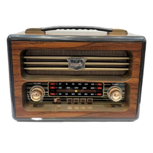 رادیو کلاسیک، رادیو شارژی قابل حمل با قابلیت های فوق العاده،قابلیت نصب فلش مموری و USB، پشتیبانی از بلوتوث، دارای صدای استریو و با کیفیت | مدل 1917