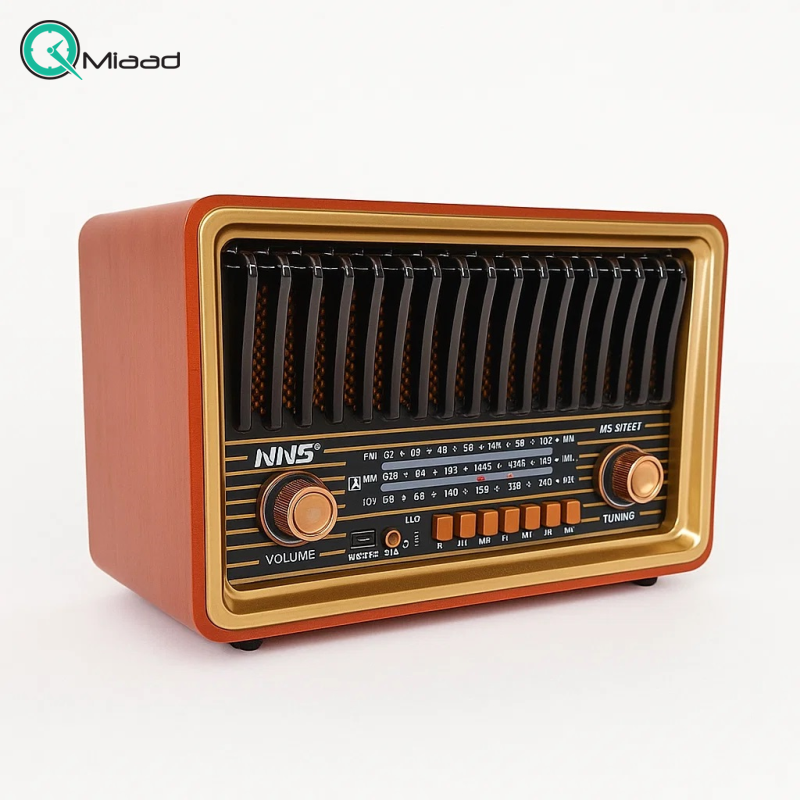 رادیو کلاسیک مدل 8075، رادیو شارژی قابل حمل با امکانات بروز رادیو چوبی