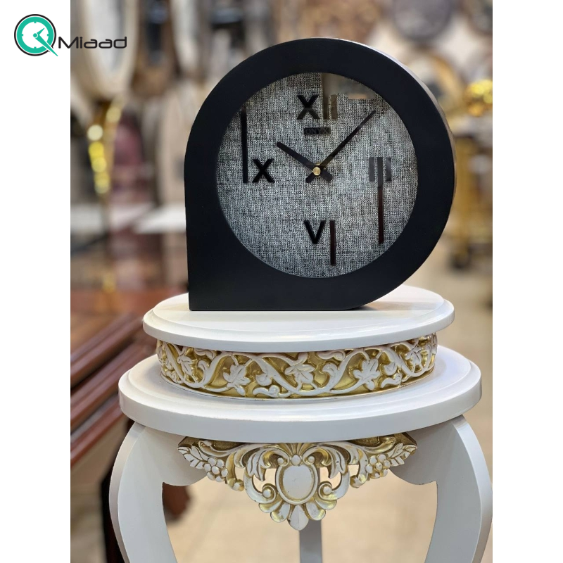 ساعت رومیزی اونیکس مدل BT 325، ساعت رومیزی چوبی متفاوت با متریال صفحه فوم، طرح چرم و اعداد مولتی، صفحه طوسی خرید ساعت رومیزی