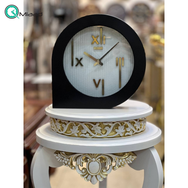 ساعت رومیزی اونیکس مدل BT 325، ساعت رومیزی چوبی متفاوت با متریال صفحه فوم، طرح چرم و اعداد مولتی، صفحه سفید خرید ساعت رومیزی