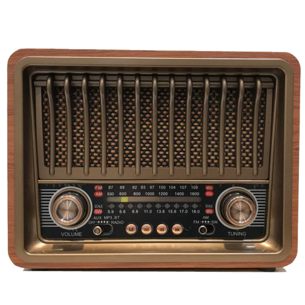 رادیو کلاسیک، رادیو نوستالژی قابلیت گیرندگی 3 موج رادیو FM,AM و SW3 ، پخش موسیقی و فایل‌های MP3، اتصال از طریق بلوتوث، اتصال فلش مموری USB، قابلیت اتصال AUX، رنگ تیره | مدل P20