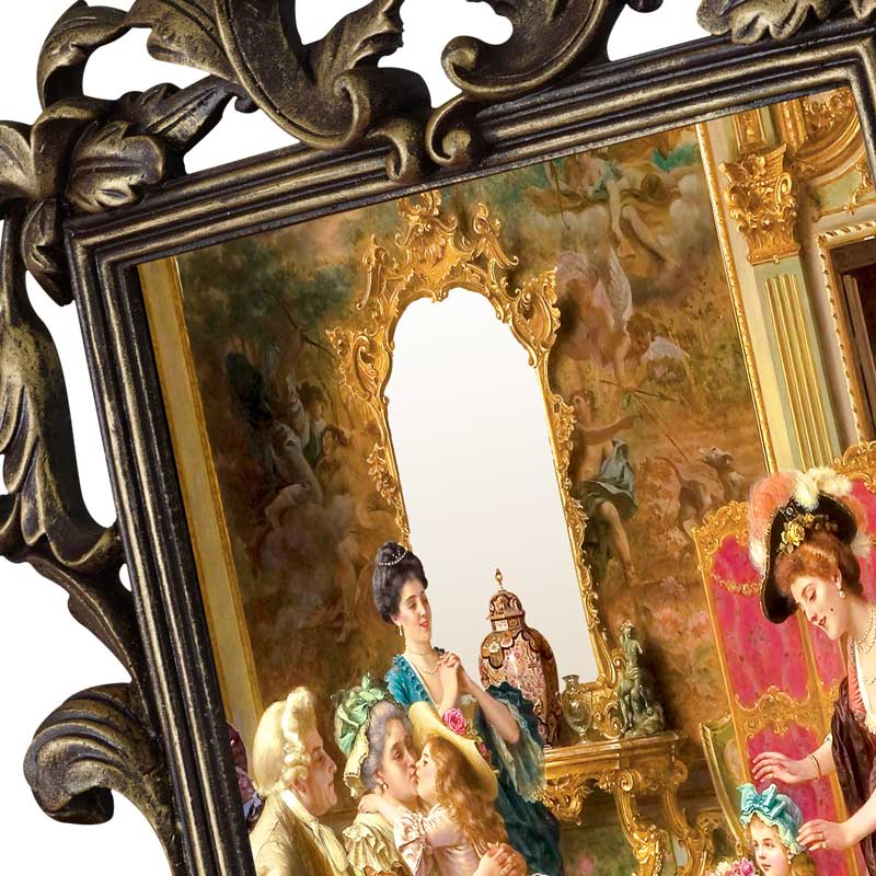 تابلو آینه ای پلی رزین لوتوس مدل GRANDMOTHERS BIRTHDAY کد PH-70017-A3 تابلو دکوراتیو